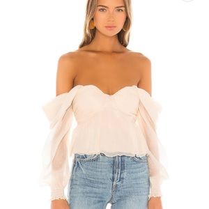 x REVOLVE Burna Blouse in blush/cream/pink size small/ worn once
